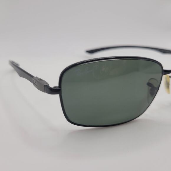 Ray-Ban Sunglasses Mens Black Green Polarized RB8308 Rectangular FRAMES ONLY - Picture 2 of 10